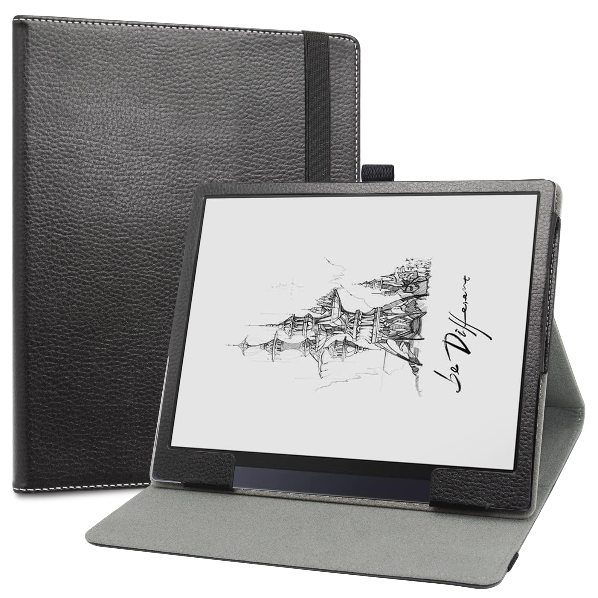 LiuShan Case for BOOX Tab Ultra,for BOOX Tab Ultra C ，PU Leather Slim Folding Stand Cover for BOOX Tab Ultra/BOOX Tab Ultra C ePaper Tablet PC 10.3 inch(Not Fit Other Tablet),Black