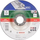 Bosch 5-Piece Cutting Disc Set for Metal, 125 mm, Depressed Centre