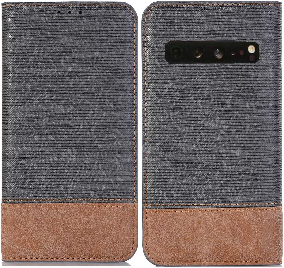FLYEE Samsung Galaxy S10 Case,Galaxy S10 Wallet Case, Ultra Thin Slim Folio Cover PU Leather Magnetic Protective Cover with Credit Card Slots, Cash Pocket, Stand Holder for Galaxy S10 6.1 inch Gray