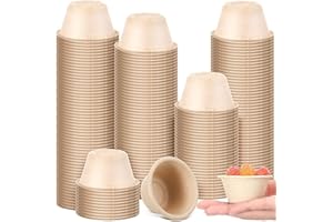200 Natural Bagasse Fiber Cups Disposable Food Cup Sugarcane Fiber Small Sample Portion Cup Biodegradable Compostable Tasting