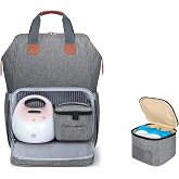 LUXJA Breast Pump Backpack Bag Comes with Breastmilk Cooler Bag, Gray | Fits Four 5oz Bottles, Separate Space for Cooler &amp; Laptop, Ideal for Working Mothers