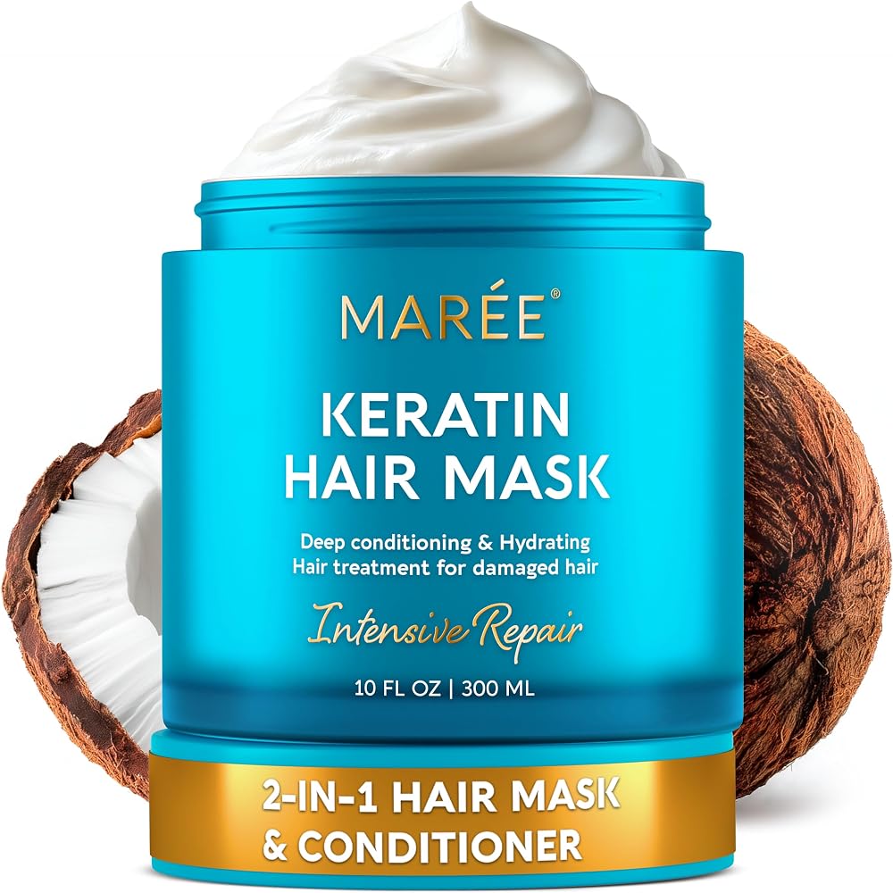 MAREE Deep Conditioning Hair Mask for Damaged Hair Treatment – Keratin Hair Care for Hydrating Growth Repair Moisturizing – D