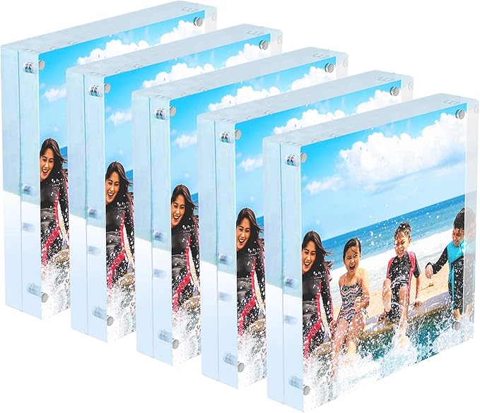 MaxGear Acrylic Photo Frame 5x5 Acrylic Picture Frame Clear