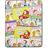 Garfield and Jon Comic Strip Panels Fleece Sherpa Throw Blanket | Soft Polyester Cover For Sofa, Bed | 50 x 60 Inches