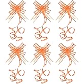 PATIKIL 2.4-inch Chiffon Pull Bows, 40 Pack Present Wrapping String Ribbons Decorative Bow Ties for Wedding Party Birthday, Orange