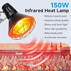 Infrared Heat Lamp with Timer, Red Light Therapy
