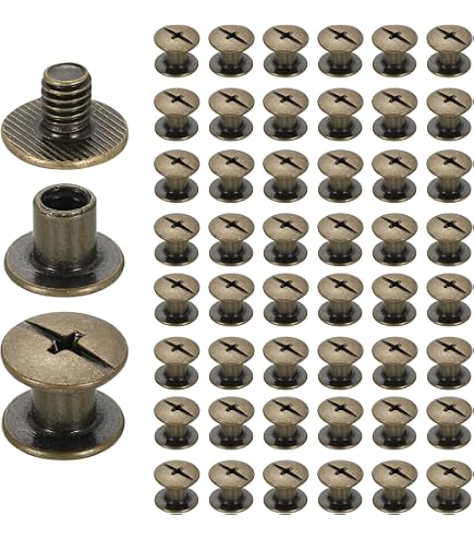 PATIKIL 25mm Chicago Screws, 40 Sets Plastic Chicago Screws Slotted
