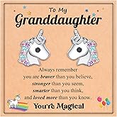 UPROMI Hypoallergenic Unicorn Earrings for Daughter/Granddaughter, Valentines Christmas Birthday Gifts for Girls