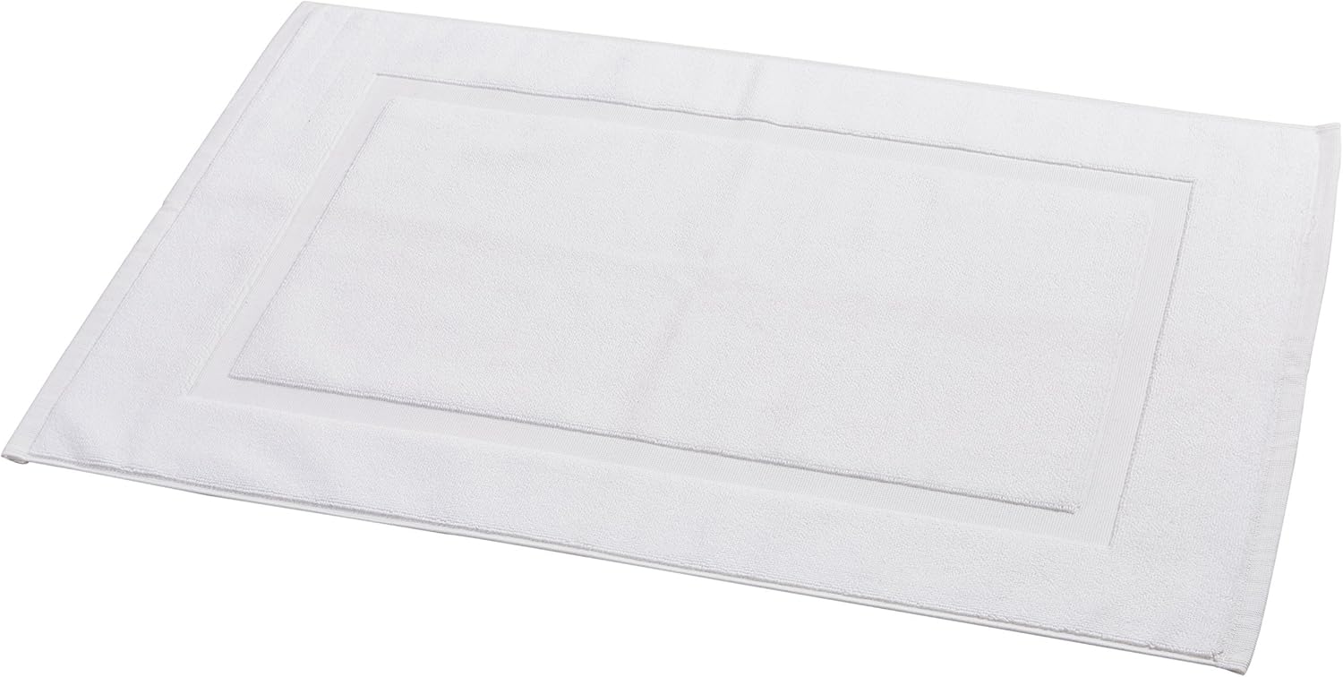 Basics Banded Bathroom Bath Rug Mat - 20 x 31 Inch, White: Home & Kitchen