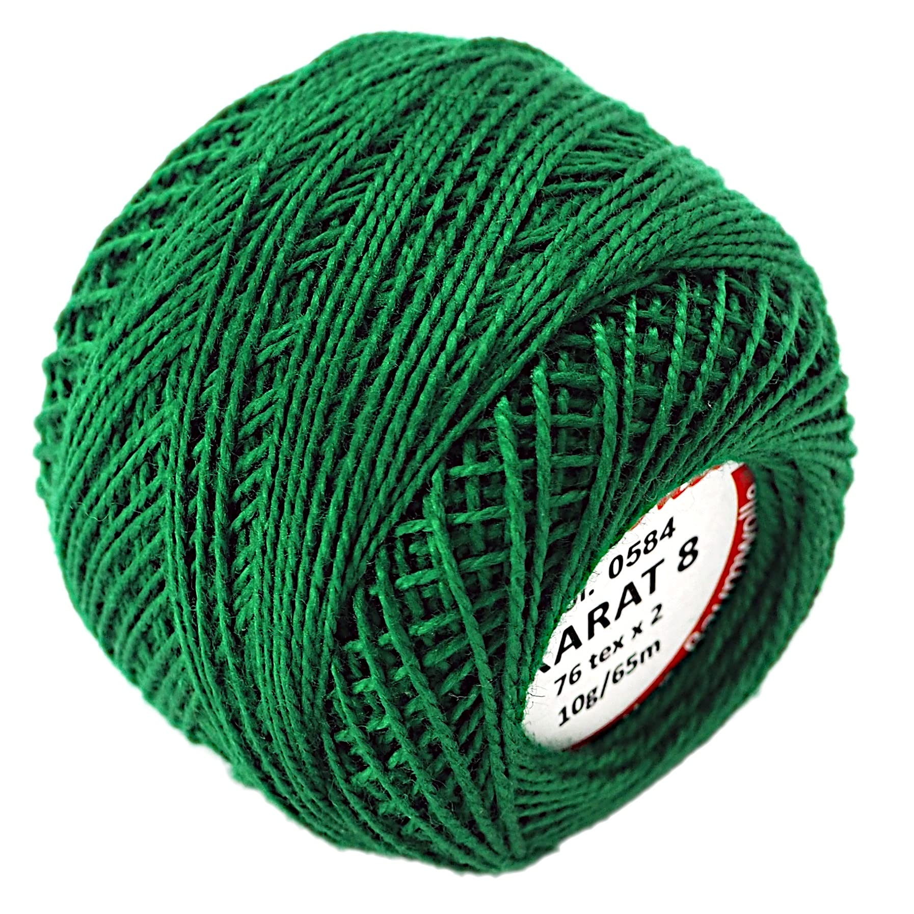 Cotton Crochet Embroidery Yarn 71yd/65m Quality Ball 0.35oz/10g Thread Floss Size 8 (Emerald 584) — image 1