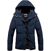 Pursky Women's Warm Winter Thicken Coat Waterproof Cropped Jackets Parka With Removable Hood