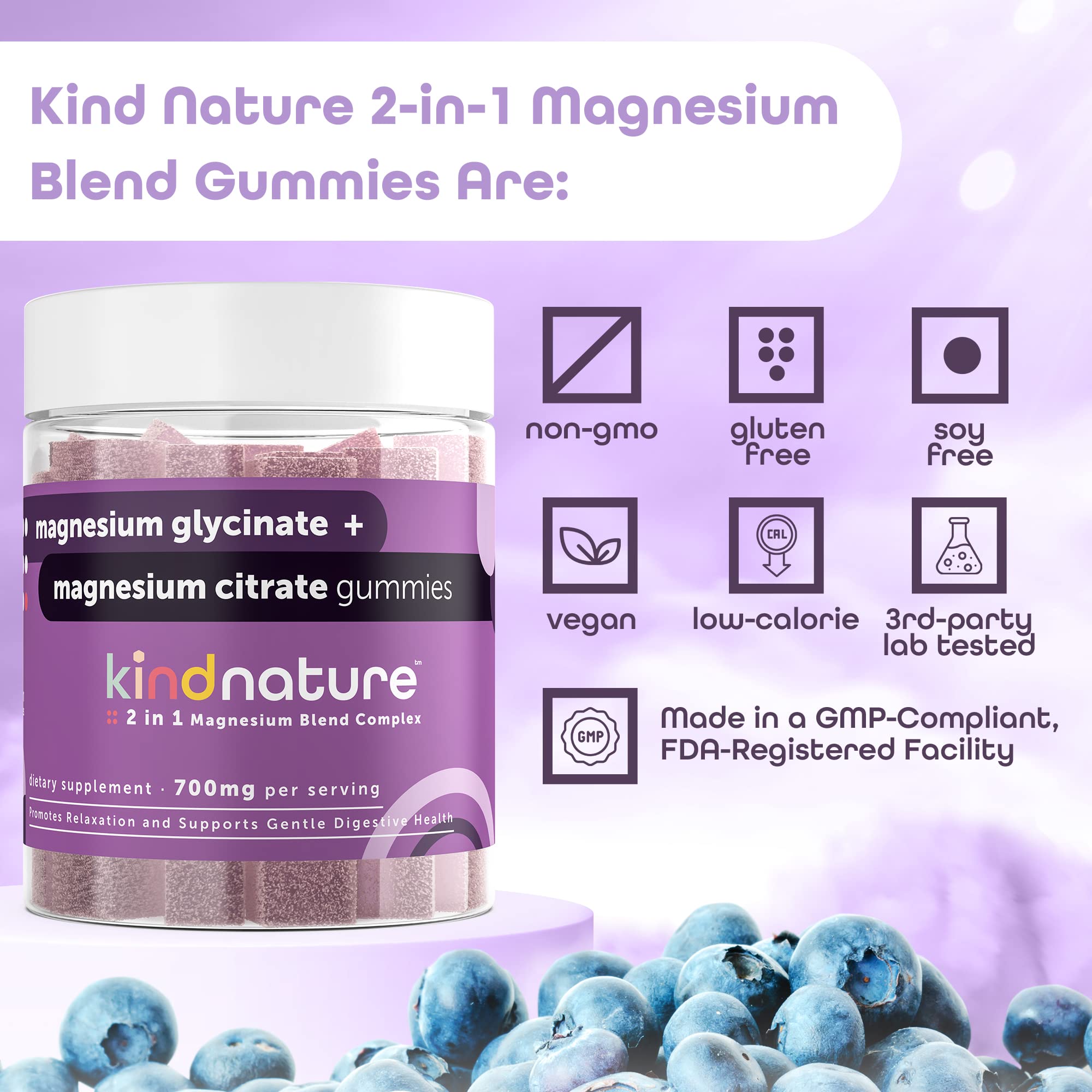 kindnature Dual-Pack: Myo-Inositol & D-Chiro Gummies for Women’s Health & High Absorption Magnesium Gummies for Calm & Sleep