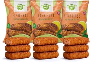 CREATIVE PEA Plant-Based Meat: Vegan Fish Substitute – High-Protein, Keto-Friendly, Pea Protein-Based, Fish-Free Vegan Seafood Alternative – Gluten-Free (Pack of 3)