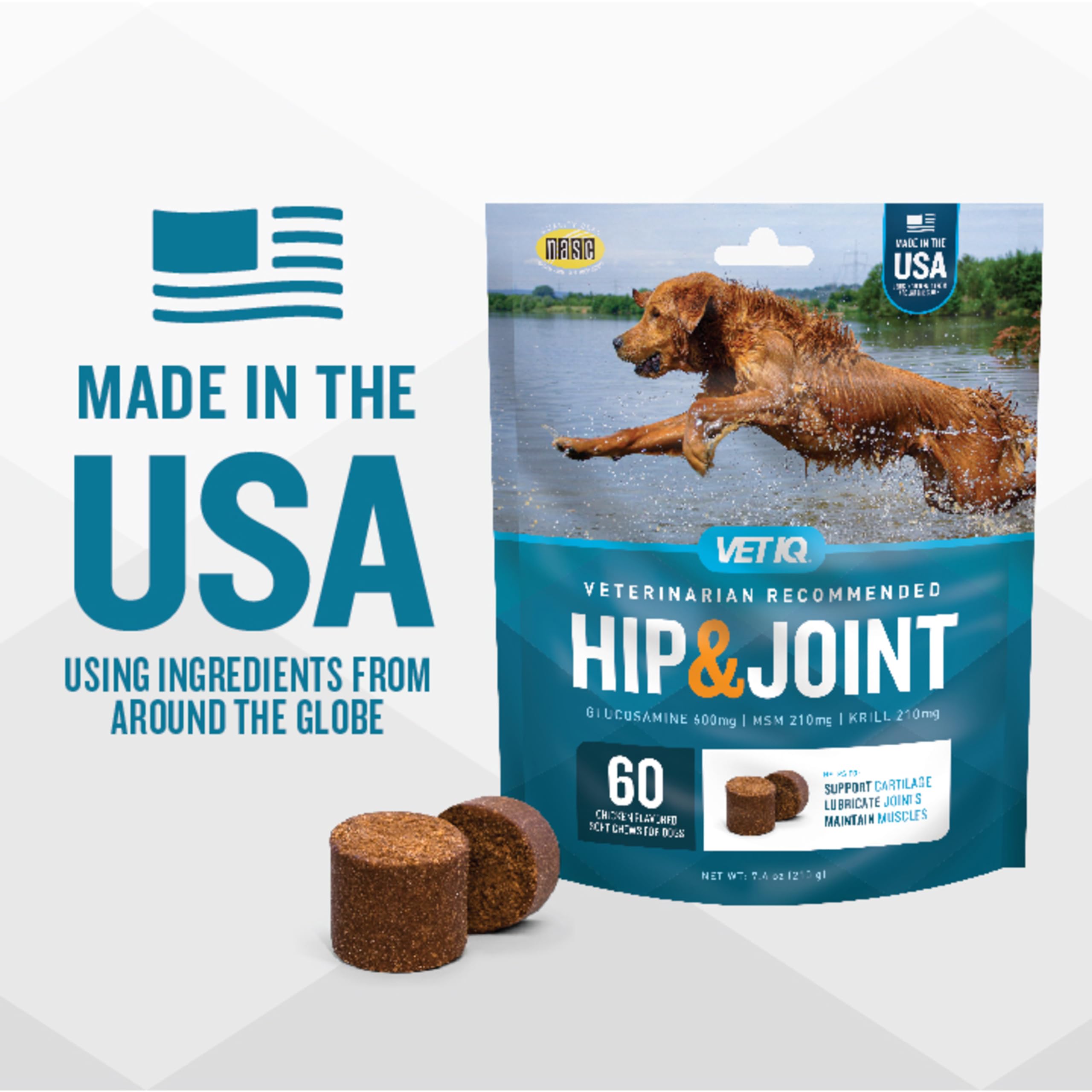 VetIQ Hip & Joint Supplement for Dogs, Anti Inflammatory Joint Support