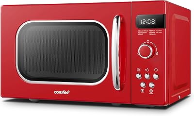 COMFEE Retro Style 800W 20L Microwave Oven Passionate Red CM-M202RAF(RD)