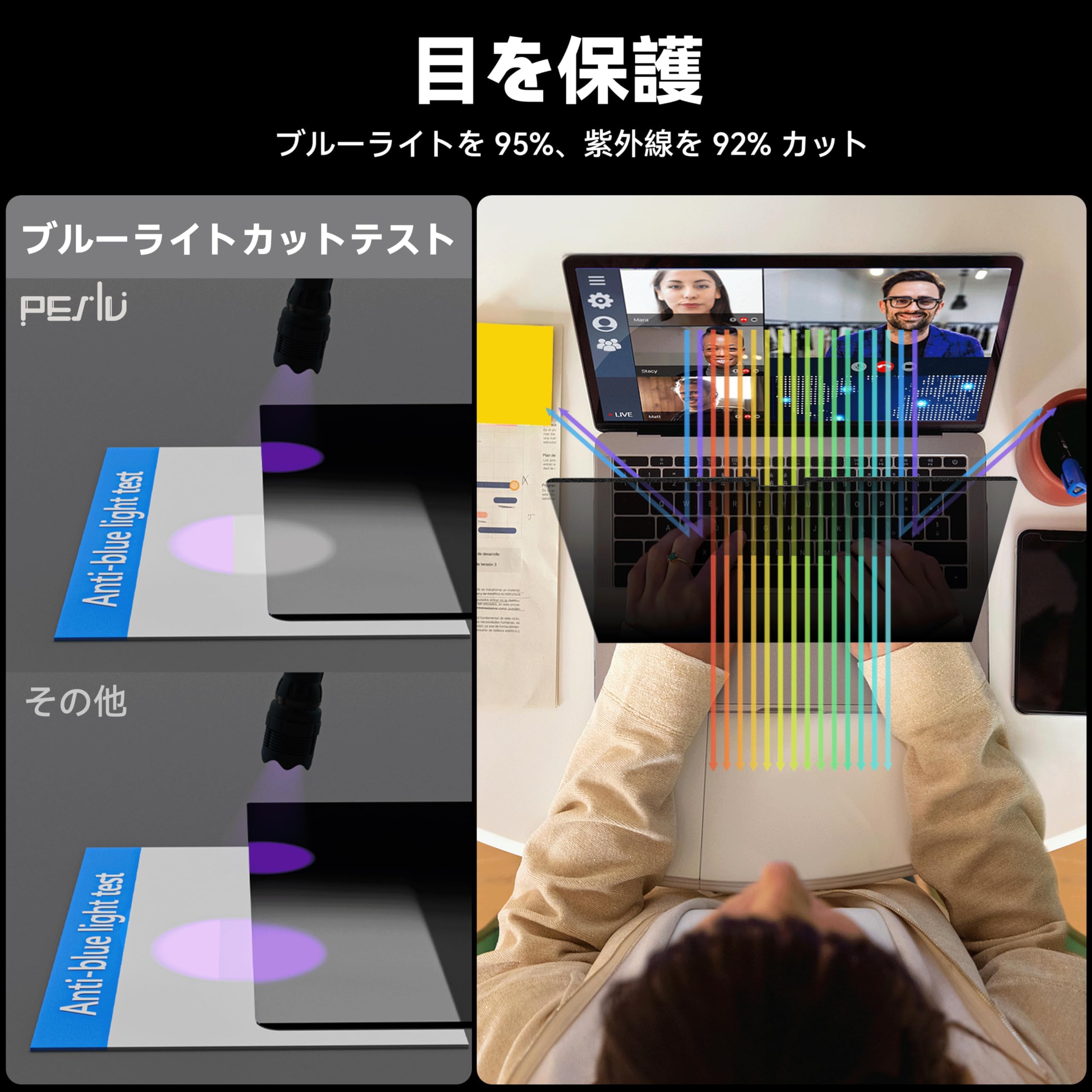 Peslv Magnetic Privacy Screen for MacBook Air 15 Inch (2023-2025, M2 M3 M4) - A2941 A3114 A3241, 15inch Removable Matte Anti Blue Light Glare Filter for Mac Air 15.3