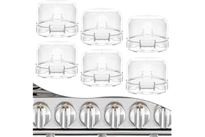 DAFUWENG 6 Pack Stove Knob Covers for Child Safety, Gas Stove Knob Locks for Baby and Pets, Baby Proof Stove Oven Knob Safety Covers with Adhesive, Waterproof, Oil Resistant, (Transparent)