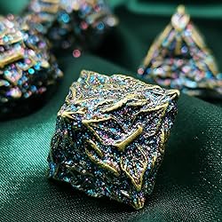 HAOMEJA Metal Flash Magic Vine Leaf Dice Set DND 7