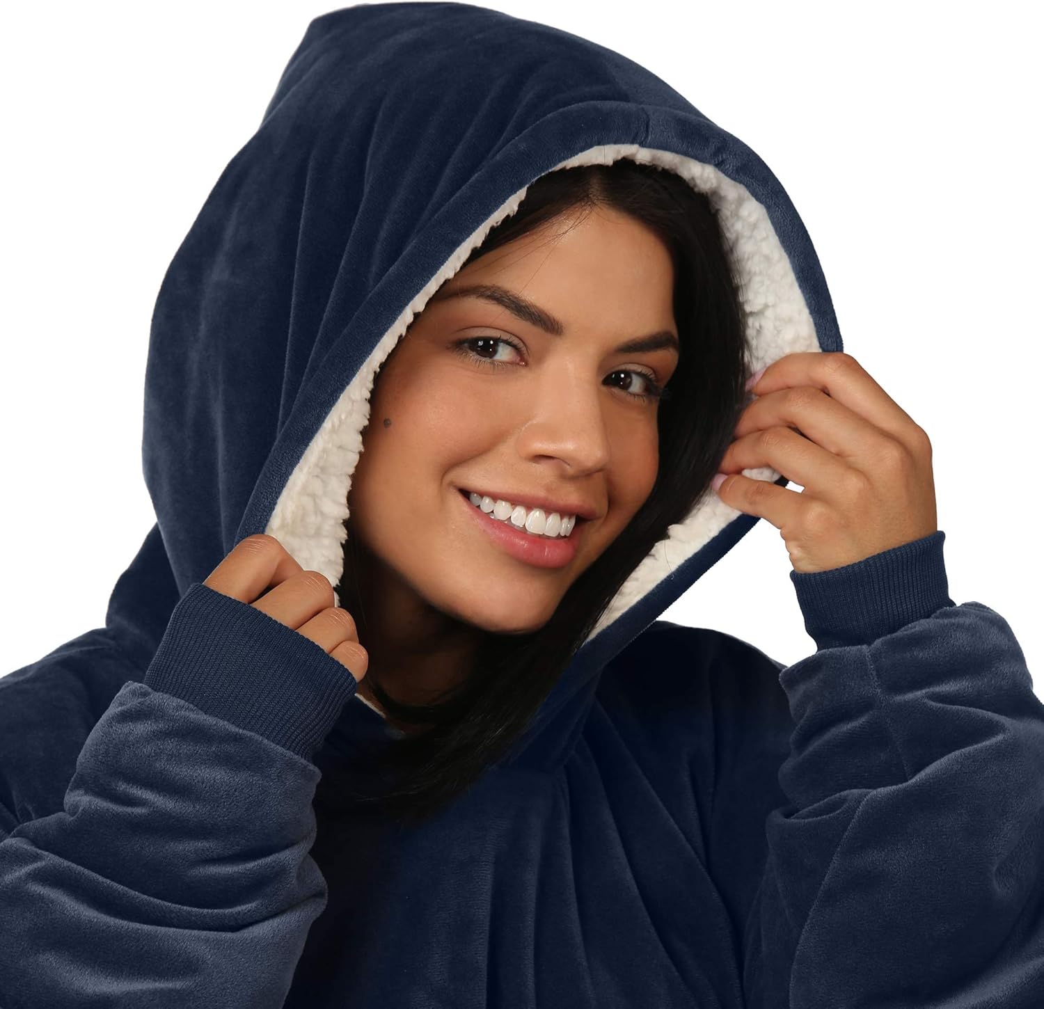 THE COMFY Original | Oversized Microfiber & Sherpa Wearable Blanket, Seen On Shark Tank, One Size Fits All Blue: Home & Kitchen