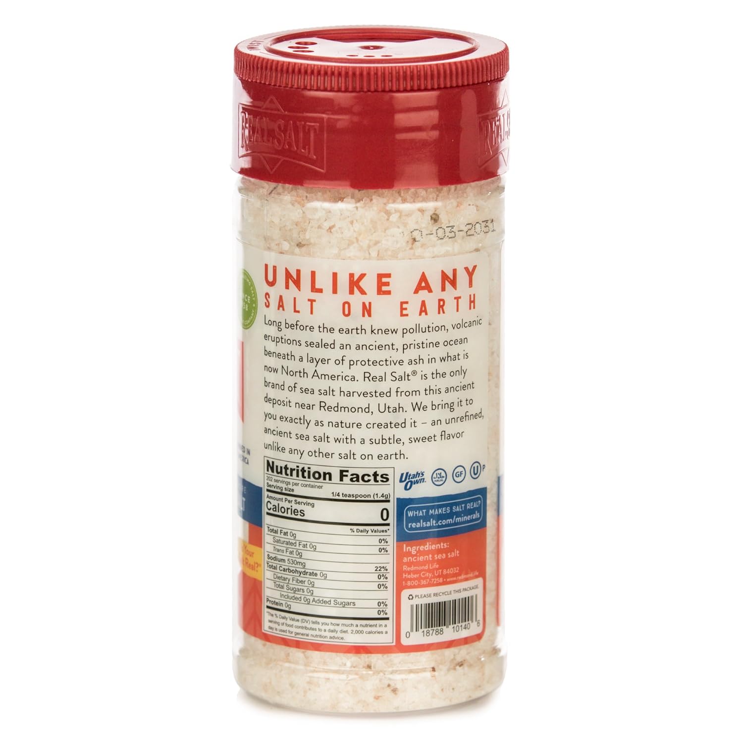 Redmond Real Sea Salt - Natural Unrefined Organic Gluten Free Kosher, 10 Ounce Shaker : Nutrition And Wellness Products : Grocery & Gourmet Food