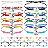 Jadive 20 Pieces Volleyball Charm Bracelets Bulk Volleyball Team Gifts Adjustable Christmas Sport Jewelry for Women Men Coach Decorations