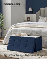Songmics Mazie Collection Storage Ottoman Bench 76 cm Dark Blue LSF047Q52 view 2