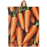 VANZEV Carrots Blanket Gifts for Women, Carrots Flannel Blanket, Soft Warm Lightweight Throw Blankets for Bed Couch Home Travel Decor 50" x 60"