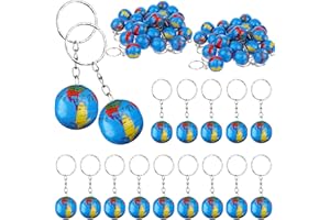 CoscosX 1" Globe Keychains Earth Globe Key Chains Mini Backpack Hook for Travelers