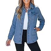 luvamia 2026 Jean Jackets for Women Fashion Denim Jacket Western Oversized Shacket Jacket Button Up with Pockets