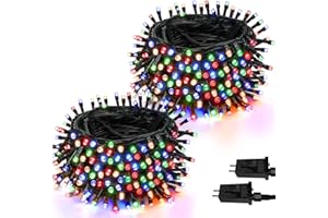 SANJICHA 2-Pack 66FT 200 LED Christmas Lights for Indoor Outdoor, Super Bright Plug in String Lights,Waterproof Xmas Lights Outdoor for Christmas Decorations Bedroom Party Decor Garden Xmas Tree (Multicolor)