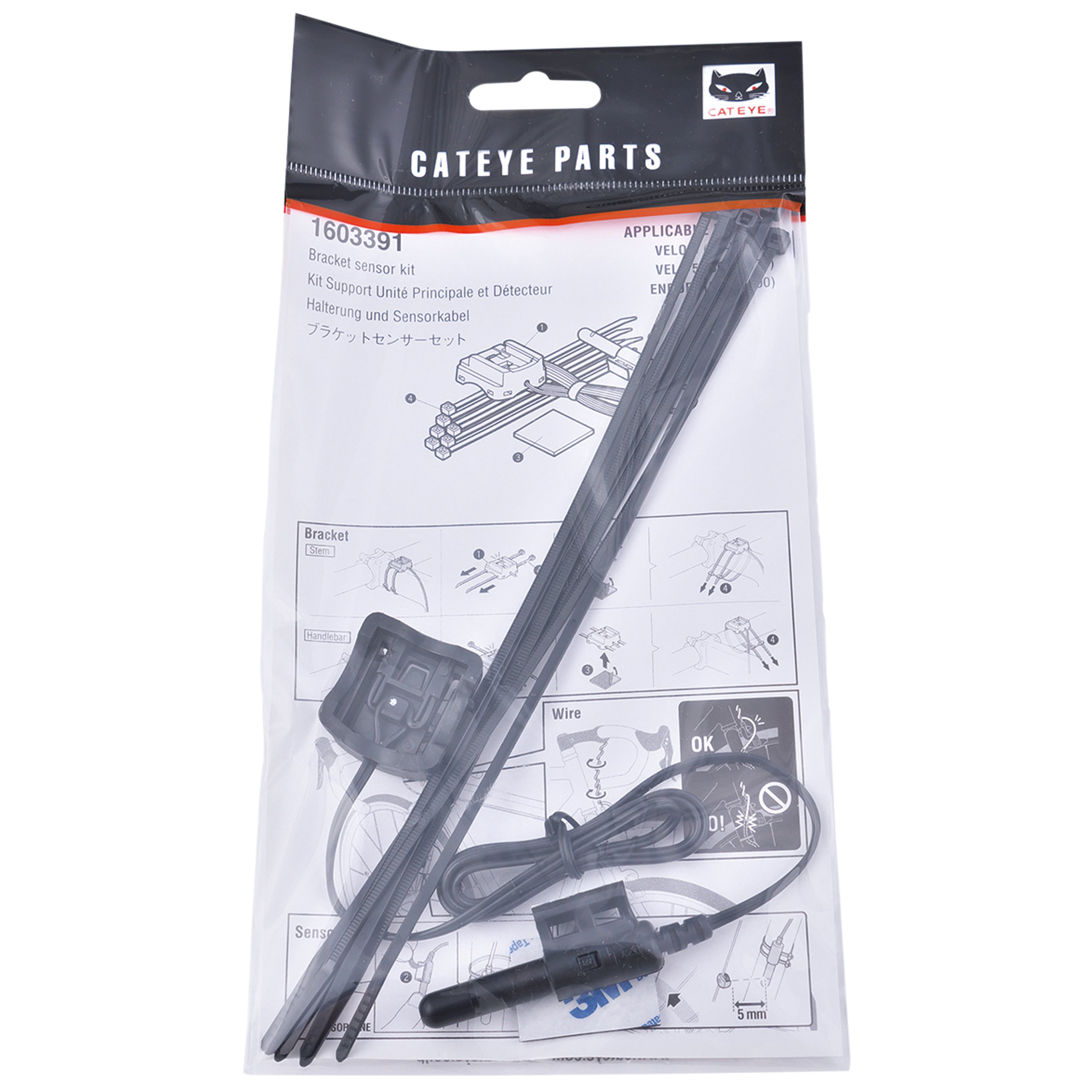 CatEye Velo 7/Velo 9/Enduro Cycle Computer Sensor Fitting Kit Black: Versatile, easy installation, durable