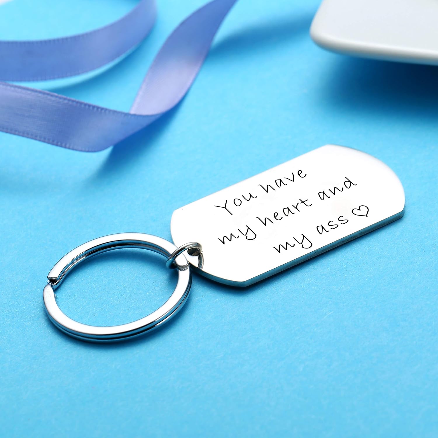 Nimteve Gifts for Boyfriend Keyring Husband Gift Wife Gifts Couples Gift Funny keyrings for Men Women Gifts for Her Him Anniversary For Husband Wife Valentines Gifts (You Have My Heart) - Image 4