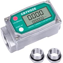 Turbine Flow 2in Meter, Electronic Digital Fuel Liquid Water Gas Oil ...