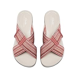 Clarks Women's Arla Wave Slide Sandal, Dusty Rose