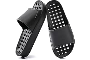 GETOEU Shower Shoes for Women and Men with Drain Holes Massage Slide Sandals Soft Cushioned Anti-Slip Pool Slides Comfort Thick Soled Gym Shower Shoes Quick Drying Bathroom Spa Slippers