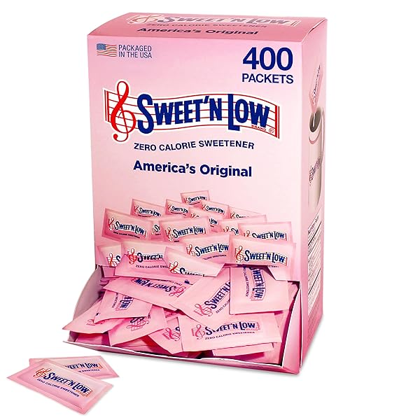 SWEET’N LOW ZERO CALORIE SWEETENER PACKETS, 400 CT, KOSHER & GLUTEN FREE, LOW GLYCEMIC INDEX, INDIVIDUAL TEA AND COFFEE SWEETENER PACKETS