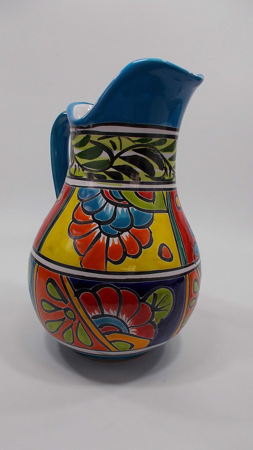 Amazon Com Talavera Water Pitcher Colorful Mexican Ceramic