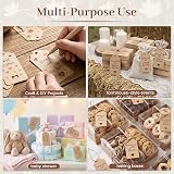 Koogel Brown Kraft Gift Tags 120 Pcs with Jute String 9x4 cm Heart Cut-Out view 2