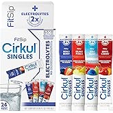 FitSip® Cirkul® Singles 24-Pack, Electrolytes Flavor Water Variety Pack, No Sugar, Zero Calorie Drink Mix, (6 Mixed Berry, 6 White Cherry, 6 Star Blast, and 6 Island Punch)