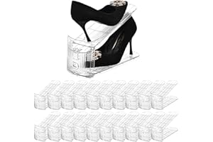 beehomay Shoe Slots Organizer，20 Pack Clear Shoe Stackers for a Pair of Shoes,Adjustable Shoe Rack with Three Levels，Shoe Storage Shoe Space Saver