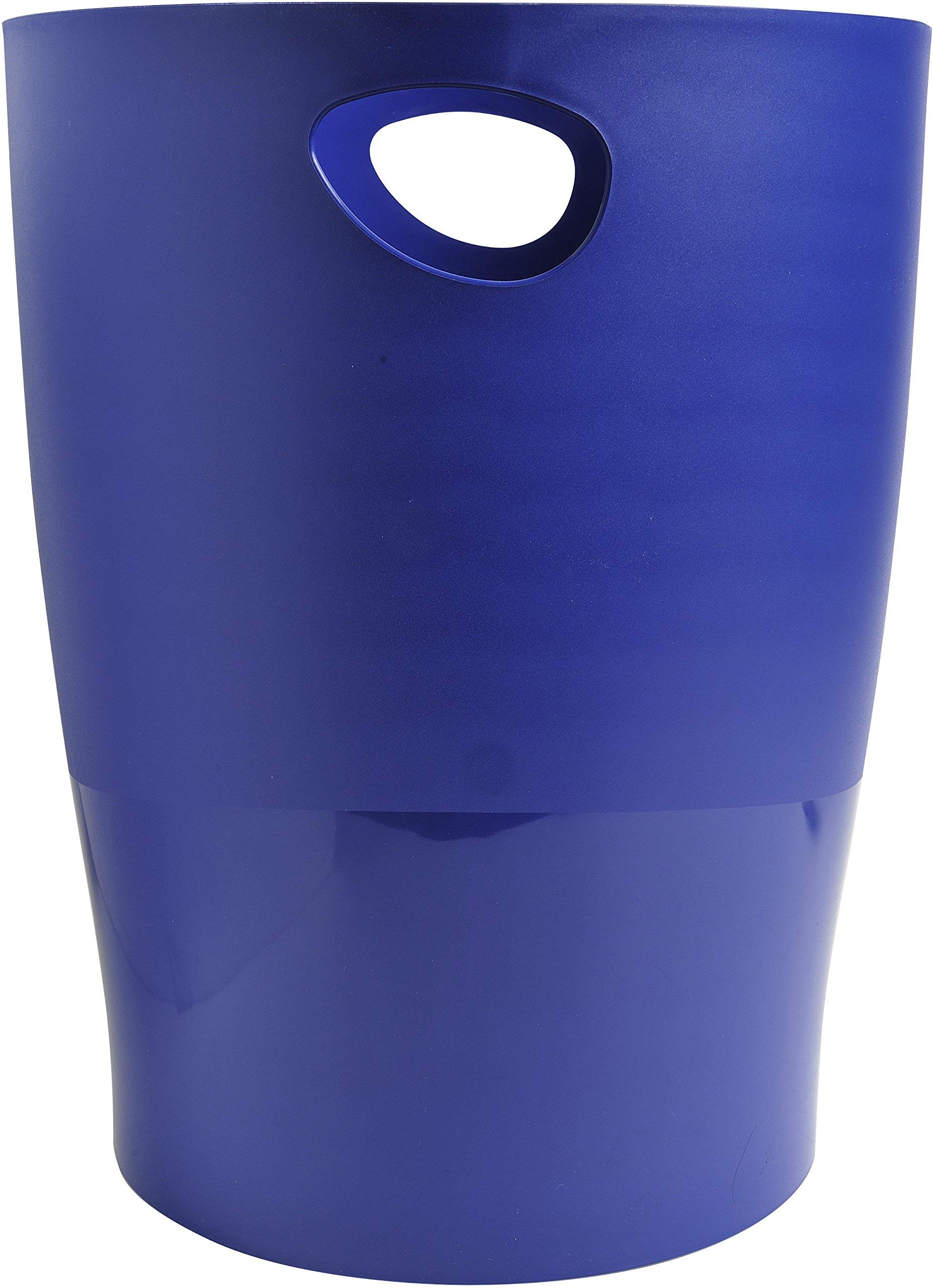 Exacompta - Ref 453104D - Ecobin Waste Paper Bin- 263 x 263 x 335mm in Size, Large Waste Capacity of 15 Litres, Easy Clean Interior -Night Blue - Suitable for Office & Home
