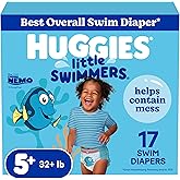 Huggies Little Swimmers Disposable Swim Diapers, Size 5-6 (32+ lbs), 17 Ct