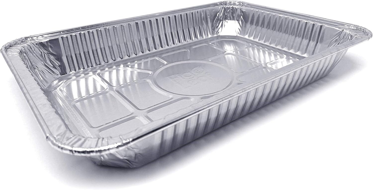 Fig & Leaf (30 Pack) Drip Pans Compatible with Weber Grills 6416 Pans - 13" x 9" x 2" l Heavy-Duty Aluminum Foil l Holds Meat, Dishes, Indirect Grill Cooking l Perfect for Smoker BBQ : Garden & Outdoor