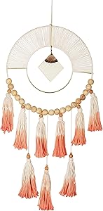 Dream Catcher for Wall Decor for Bedroom, Large Bohemian Wall Art or Boho Wall Hanging for Living Room, Teen Girls Room, Dorm, Apartment or Office, 32 x 12 Inches Coral