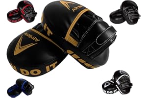 Athllete Durable Punching Mitts with Foam Padding - Comfortable and Easy to Clean Boxing Pads Mitts - Curved Design for Size and Fit - Ideal Boxing Mitts