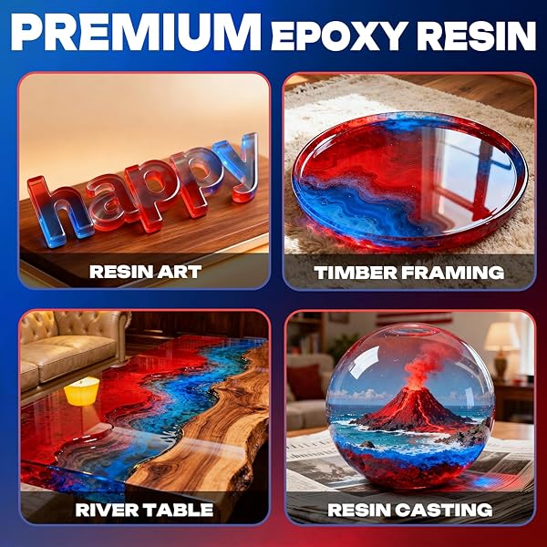 EPOXY RESIN DEEP POUR EPOXY RESIN 54OZ, 2-4 INCH 2:1 DEEP POUR RESIN EPOXY CLEAR KIT BUBBLE FREE CRYSTAL CLEAR FOR RIVER TABLE, ART CRAFTS, FLOWERS, WOOD, DIY