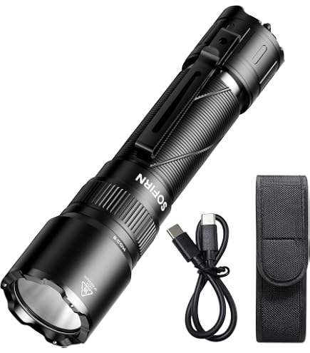 Wurkkos T1 タクティカルライト 充電式 5500ルーメン IPX8防水 Wurkkos T1 5500 High Lumens Led Tactical Flashlight, Super Bright
