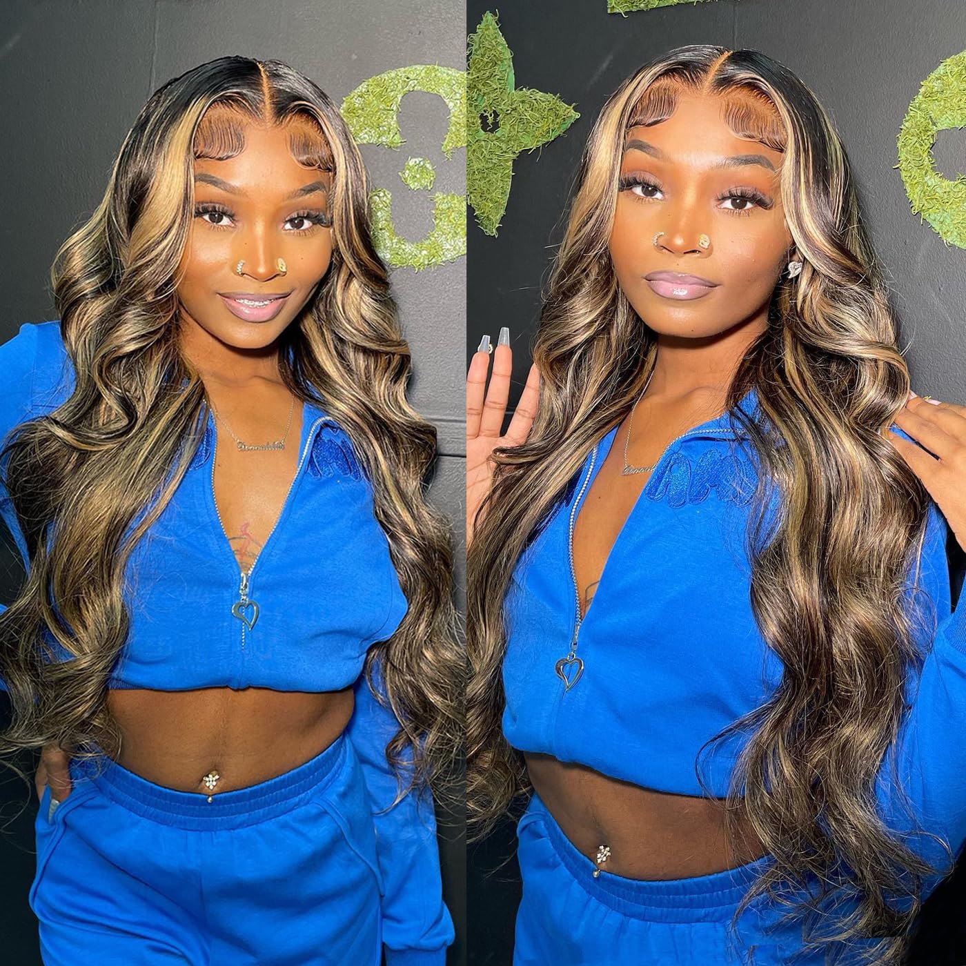 26inch Highlight Ombre Lace Front Wig Human Hair