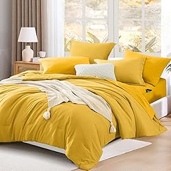 WRENSONGE Mustard Yellow King Comforter Set, 7