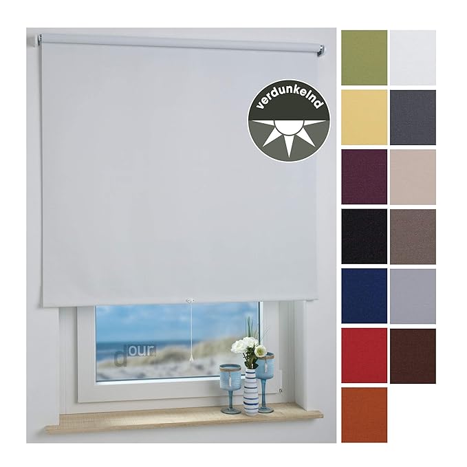 ourdeco® Rollo, Spring-, Schnapprollo/Stoffbreite: 108 x Auszugslänge: 180 cm weiß/Verdunkelnd, Abdunklung